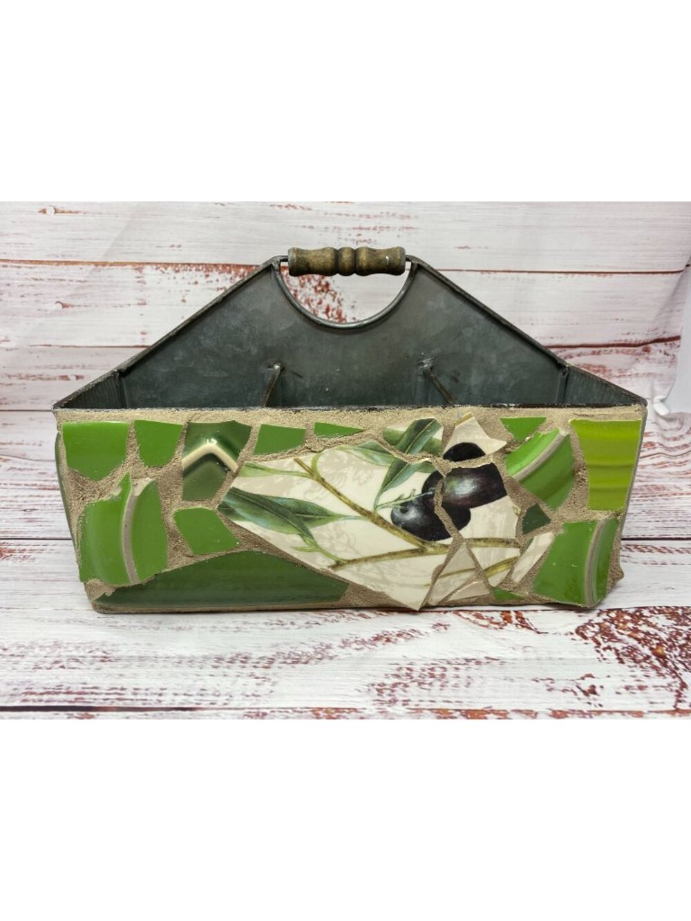 French Country ~ Artisan Mosaic ~ Silverware, Utensils, Kitchen Utensils Caddy